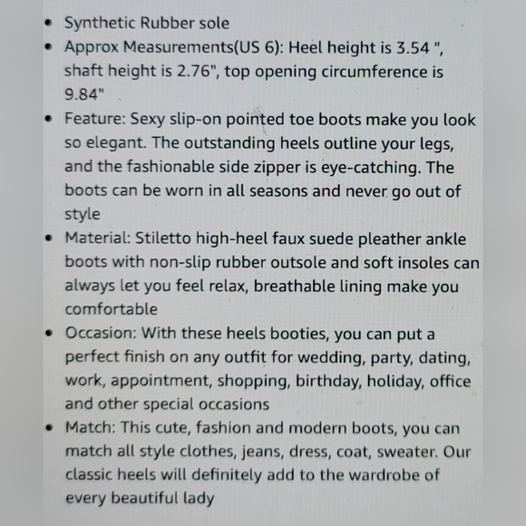 NIB ITS ALL ABOUT THE SEXY HEEL ELASTIC SIDE ZIPPER BOOTIE POINTED TOE S… - Picture 4 of 11